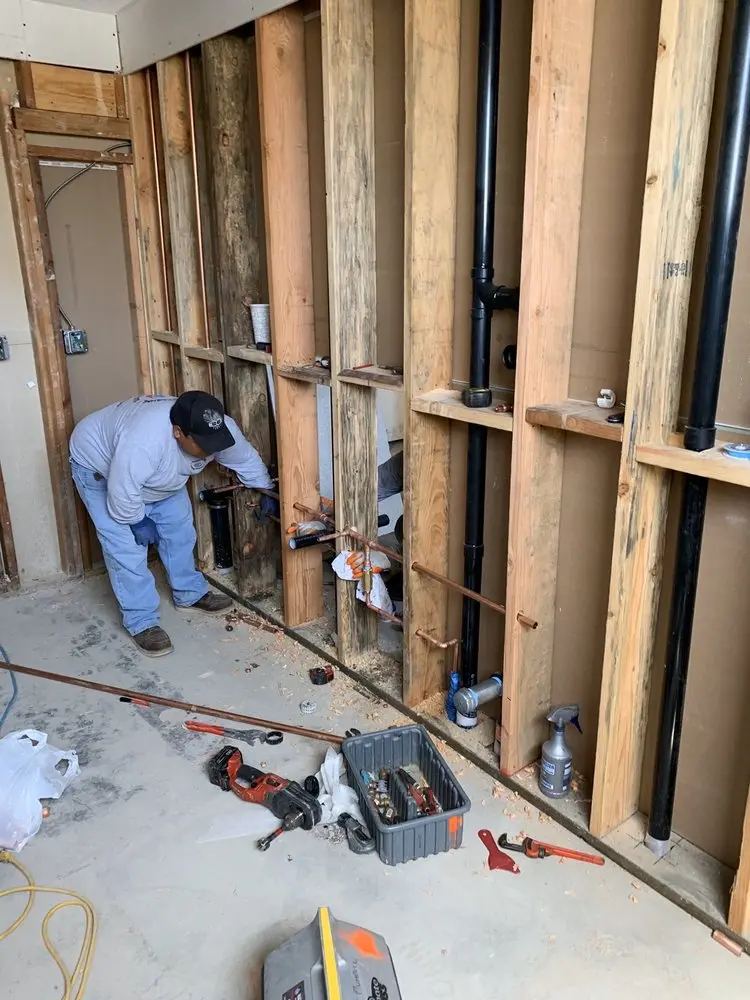 Commercial rough-in plumbing for Water Heater Replacement in Tyndall Village